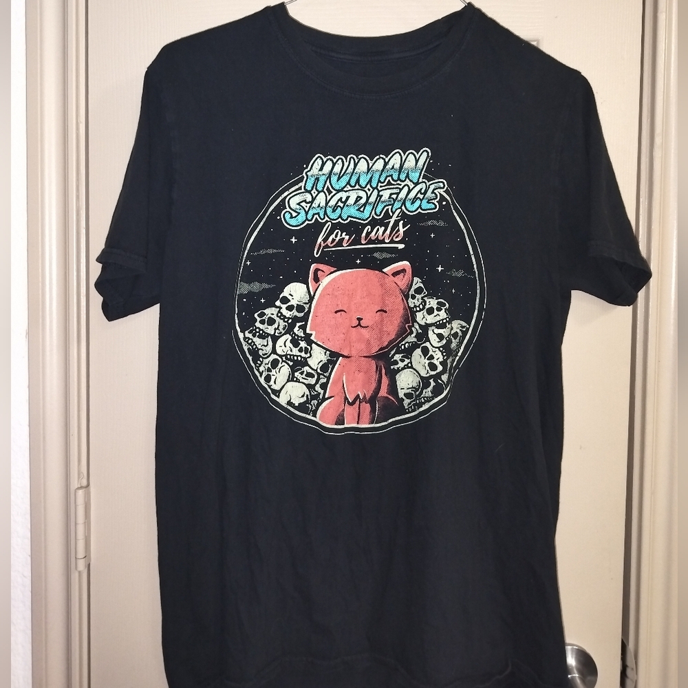 Black Matter Human Sacrifice For Cats Shirt Sz L